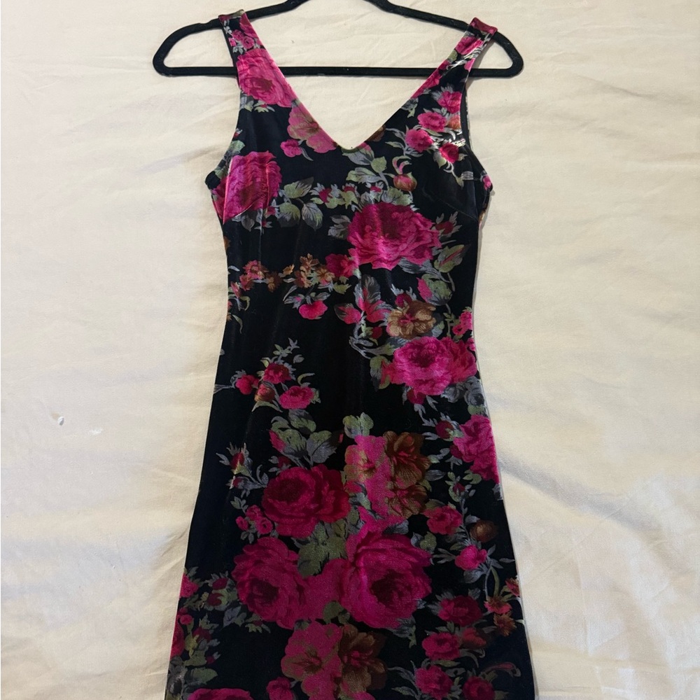 Astr Velour Mini Dress
